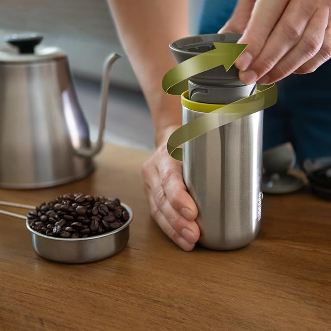 WACACO Cuppamoka Coffee Pot Portable Drip Coffee Maker Pour Over Coffee Machine with 10 Cone Paper Filters Manually Operated Stainless Steel Coffee Brewer 10 fl oz