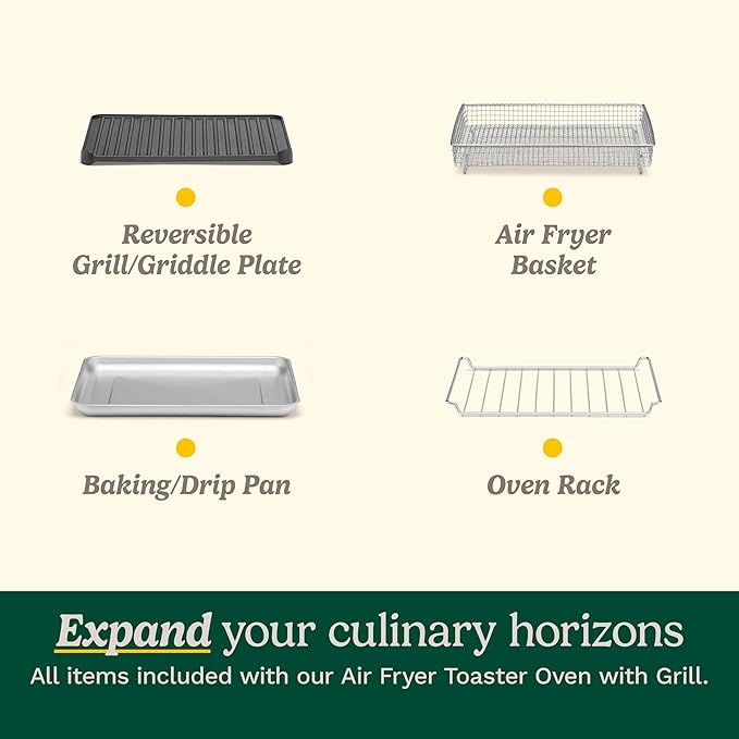 Cuisinart Air Fryer Toaster Oven with Grill 1800W 8-1 Air Fryer Oven with Bake Convection Bake Grill Broil and Warm Options Large Capacity 60-Minute Timer TOA-70W White