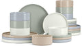 E-far Dinnerware Sets for 8 24-Piece Stoneware Plates and Bowls Dish Set Modern Kitchen Dinning Dishware Chip and Scratch Resistant Microwave &amp Dishwasher Safe Speckled Multicolor