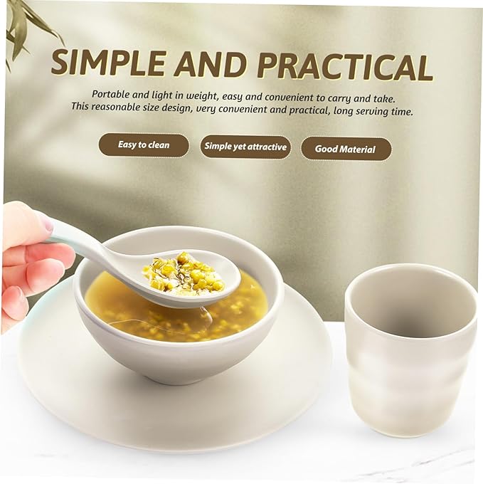 1 Set Unbreakable Dinnerware Set Fall Kitchen Tableware Kit Includes Rice Bowl Plate Cup Dishwasher Microwave Safe for Soup Ramen and More