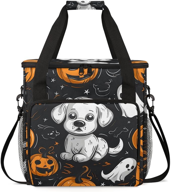 Retro Pumpkin Coffee Maker Carrying Bag Halloween Pumpkin Travel Storage Bag Compatible with K-Mini or K-Mini Plus Single Serve Coffee Brewer Carrying Case with Multiple Pockets &amp Shoulder Strap