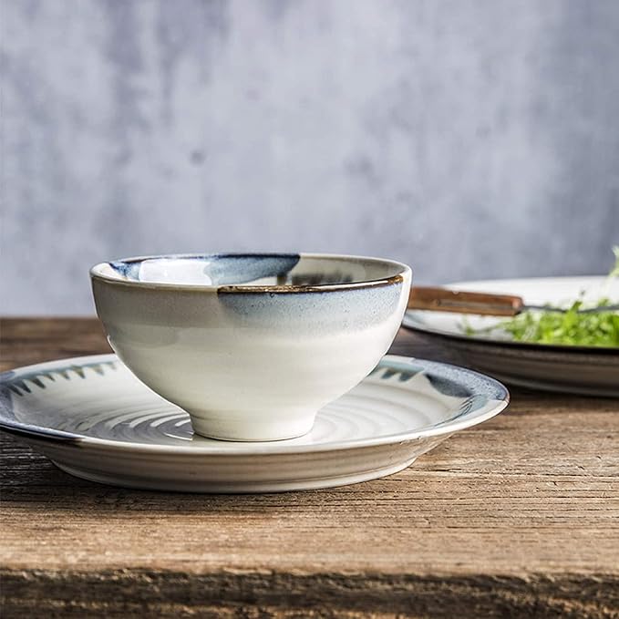 Dinnerware Sets - Luxury Dishes Service Set Ceramics Dinner Sets 28 Pieces Dinnerware Combination Set | Porcelain Steak Plates And Cereals Bowls Sets