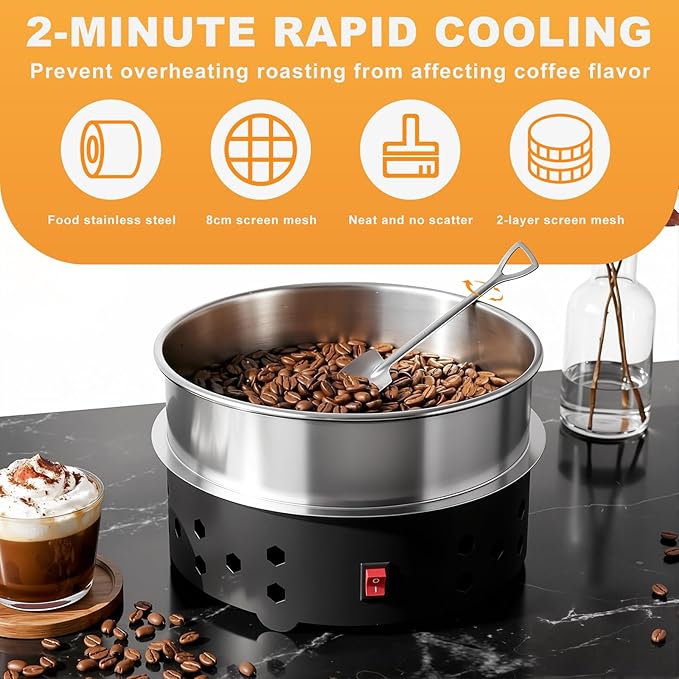 Coffee Bean Cooler Roaster Machine for Home Use Electric Coffee Bean Roaster for Cafe Shop Nut Peanut Black Bean Soybeans