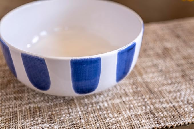 VIETRI Viva Santorini Collection Italian Dinnerware Sets (Dot Footed Serving Bowl)