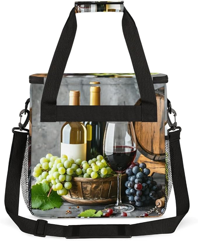Coffee Maker Carrying Bag Grape Wine Single Cup Coffee Maker Travel Bag Compatible with Keurig K-Mini or K-Mini Plus Portable Storage Bag with Shoulder StrapAZ-192