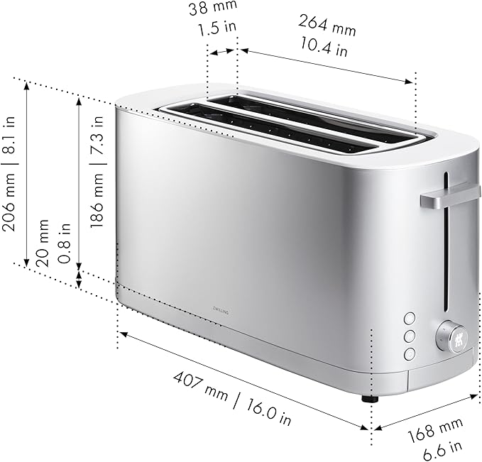 Toaster with bun warmer 2 long slots| EU Enfinigy