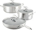 Circulon Stainless Steel Induction Cookware Set with SteelShield Hybrid Stainless and Nonstick Technology 6 Piece - Stainless Steel
