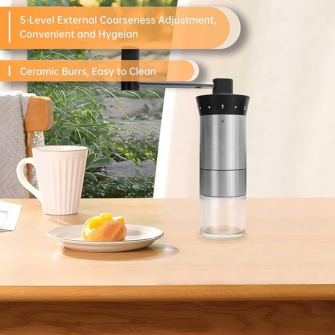 SuperCook Pour Over Coffee Kit Coffee Maker Set All in One Hand Drip Coffee Set Coffee Grinder Manual Set Ideal for Anniversary Birthday Gift