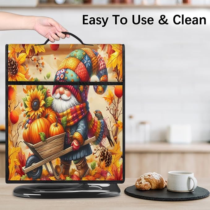 cfpolar Kitchen Aid Mixer Cover Compatible with 6-8 Quarts Sunflower Pumpkin Gnome Stand Mixer Cover Kitchen Aid Mixers Accessories Appliance Organizer Bag Dust Covers with Zipper Pocket