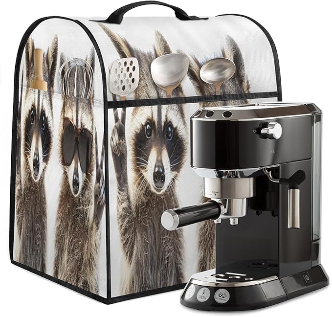 cfpolar Kitchen Aid Mixer Cover Compatible with 6-8 Quarts Animal Cute Raccoon Stand Mixer Cover Kitchen Aid Mixers Accessories Appliance Organizer Bag Dust Covers with Zipper Pocket