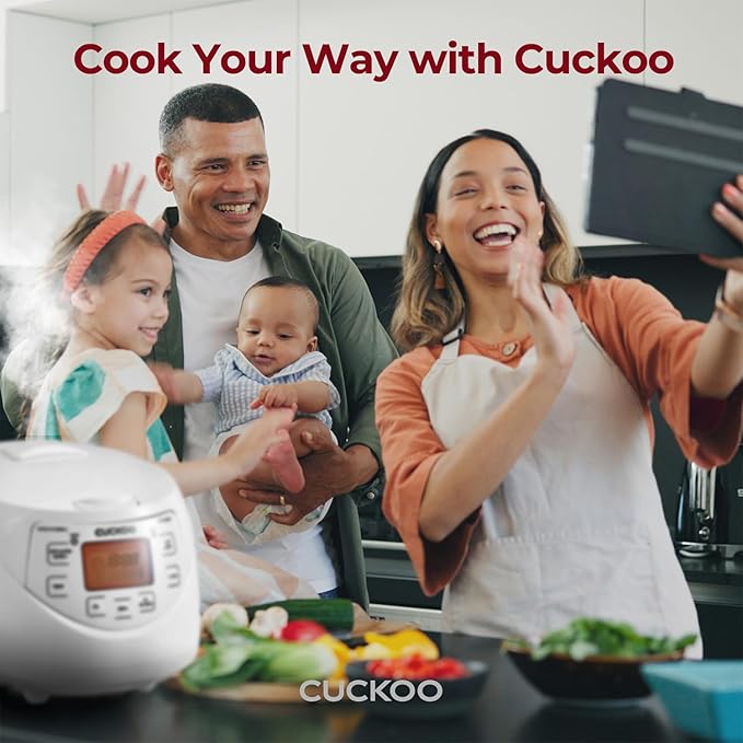 CUCKOO Micom Rice Cooker 6 Cup Uncooked / 12 Cup Cooked Korean Fuzzy Logic Rice Cooker with Delay Timer &amp Keep Warm Setting Versatile Food Steamer with Non-Stick Inner Pot White (CR-0633F)