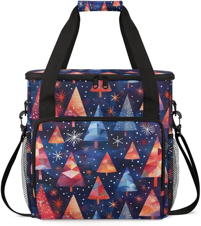 Cartoon Tree Coffee Maker Carrying Bag Glitter Tree Travel Storage Bag Compatible with K-Mini or K-Mini Plus Single Serve Coffee Brewer Carrying Case with Multiple Pockets &amp Shoulder Strap