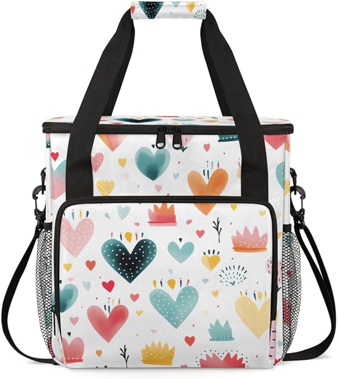 Heart Cake Coffee Maker Carrying Bag Portable Travel Storage Tote Bag Compatible with K-Mini or K-Mini Plus Single Serve Coffee Brewer Carrying Case with Multiple Pockets &amp Shoulder Strap