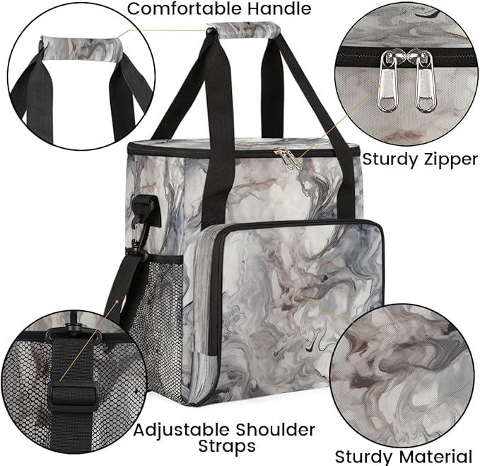 Retro Marbling Texture Coffee Maker Travel Bag for K-Mini or K-Mini Plus Single Serve Coffee Brewer Portable Storage Tote Case for Tarvel