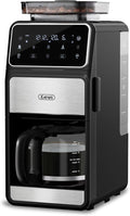 Gevi 10 Cup Drip Coffee Maker with Built-in Grinder Grind ＆ Brew Burr Combo Coffee Machine with Touch Screen Programmable 4-Hour Warm Plate Permanent Filter Coffee Carafe