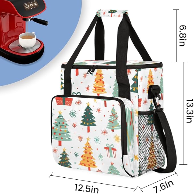 Graffiti Tree Coffee Maker Carrying Bag Christmas Gift Travel Storage Bag Compatible with K-Mini or K-Mini Plus Single Serve Coffee Brewer Carrying Case with Multiple Pockets &amp Shoulder Strap