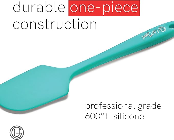 UpGood Silicone Spatula Set 600°F - High Heat Resistant Nonstick Small and Large Kitchen Spatulas - Flexible BPA Free Professional Grade Cookware - Utensils for Cooking Baking Mixing(4 Pcs Teal)