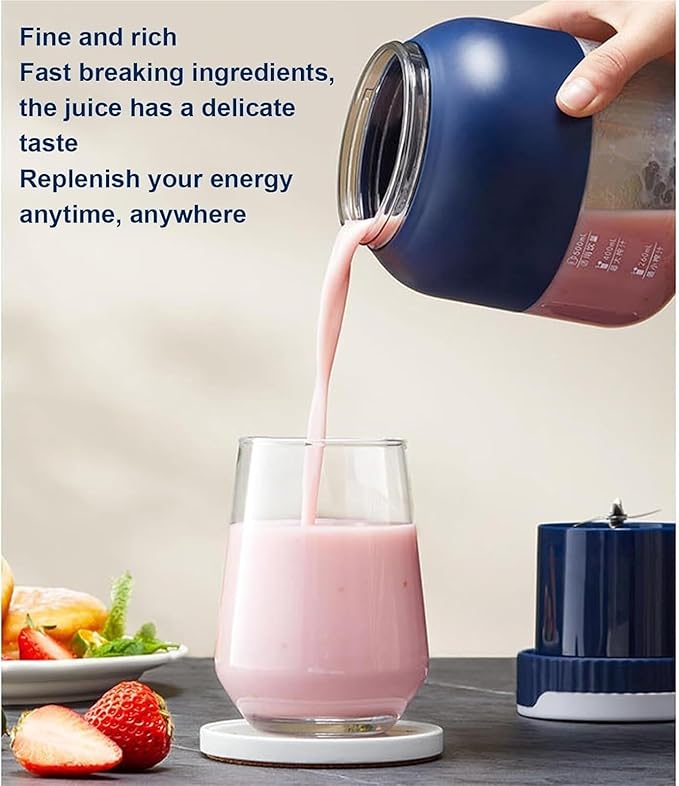 Mini handheld blender direct squeeze juicing no strainer required with double lids and a single cup blending cup is dishwasher safe(Green)