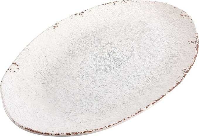 Gibson Home Mauna Melamine 2 Piece 18.7'' &amp 18'' Serving Tray Set – Ice White