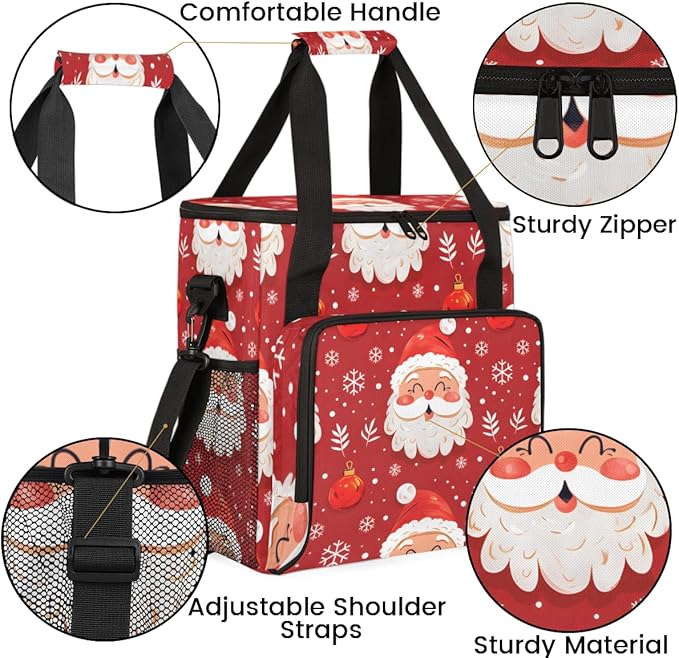 Mystical Santa Claus Coffee Maker Carrying Bag Watercolor Santa Claus Travel Storage Bag Compatible with K-Mini or K-Mini Plus Single Serve Coffee Brewer Carrying Case with Pockets &amp Shoulder St