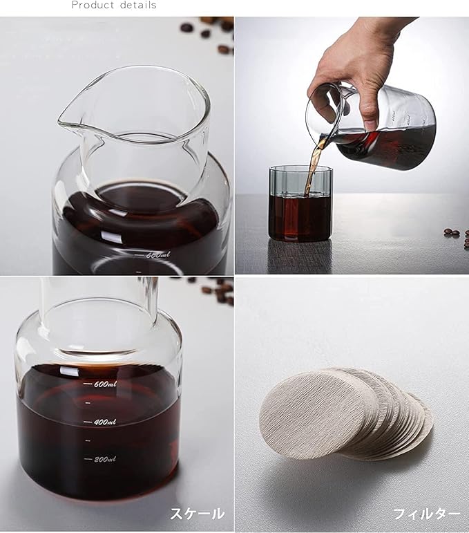 Ice Cold Brew Dripper Coffee Maker 600ml Cold Brew Drip Tower with Adjustable Valve Stainless Steel Stand DIY Ice Coffee Brew Tower