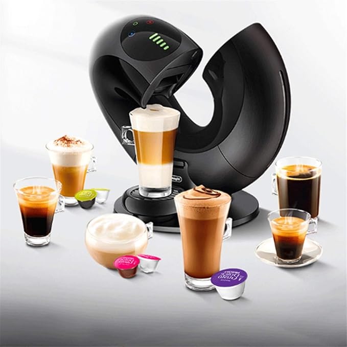 JITUIHOM Creative Automatic Capsule Coffee Machine with Milk Frother - Intelligent Touch Maker for Home Use Black 1000ml(Black)