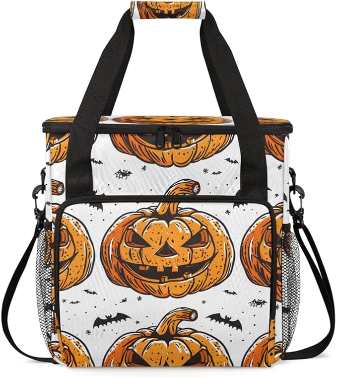 Magical Pumpkin Coffee Maker Carrying Bag Abstract Pumpkin Travel Storage Bag Compatible with K-Mini or K-Mini Plus Single Serve Coffee Brewer Carrying Case with Multiple Pockets &amp Shoulder Stra