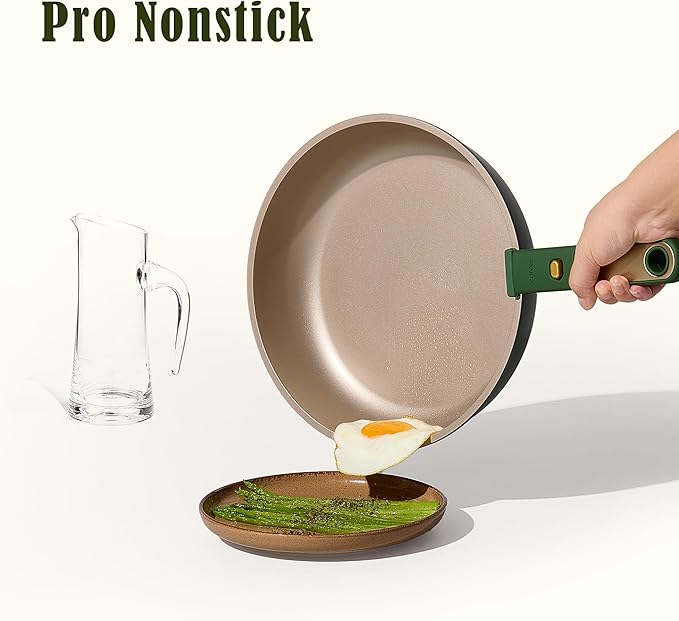 CAROTE Green&ampGold Nonstick Cookware Set15Pcs Pots and Pans Set Non Stick Detachable/Removable HandleKitchen Cooking Set Dishwasher Safe RV Kitchen Pot and Pan Induction Cookware
