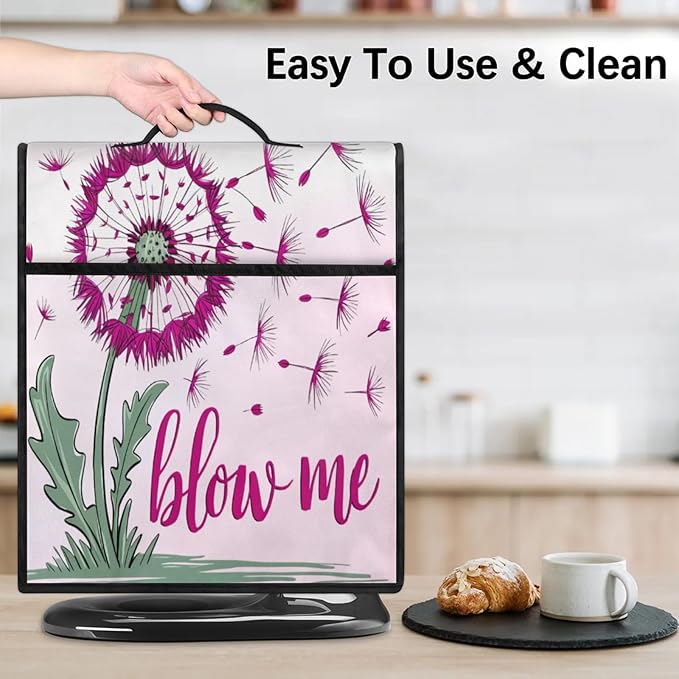 Kitchen Aid Mixer Cover Flower Floral Leaves Stand Mixer Cover Compatible with 6-8 Quarts Stand Mixers Dust Covers with Zipper Pocket Foldable Washable Kitchen Aid Organizer Bag