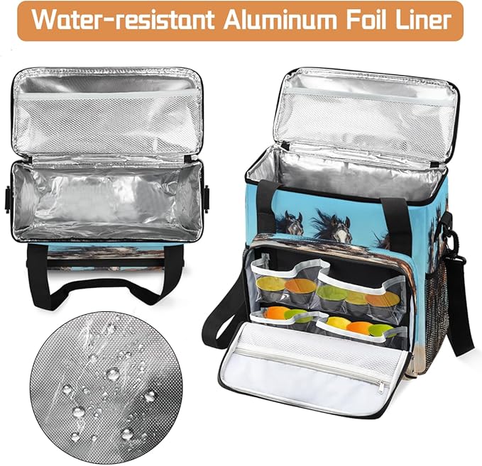 Running Black Horse Coffee Maker Carring Bag Travel Carrying Storage Tote Bag Compatible with Keurig K-Mini or K-Mini Plus Portable Single Serve Coffee Brewer Case with Pockets for K-cup Pods