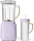 High Power Countertop Blender System with Multiple Speeds Ice Crushing Smoothie and Chopping Functions 50 oz Jar and 20 oz Single Serve Cup (Lavender)