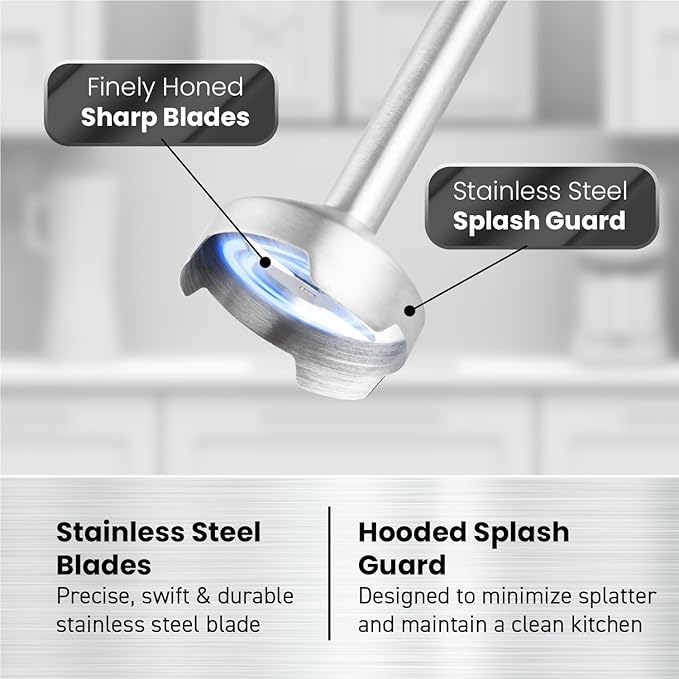 Elite Gourmet EHB1300 Cordless Rechargeable Hand Blender Variable Speed Blending with One-Touch Power Button Stainless Steel Blades Portable Easy Control Stick Mixer Baby Food Charcoal Grey