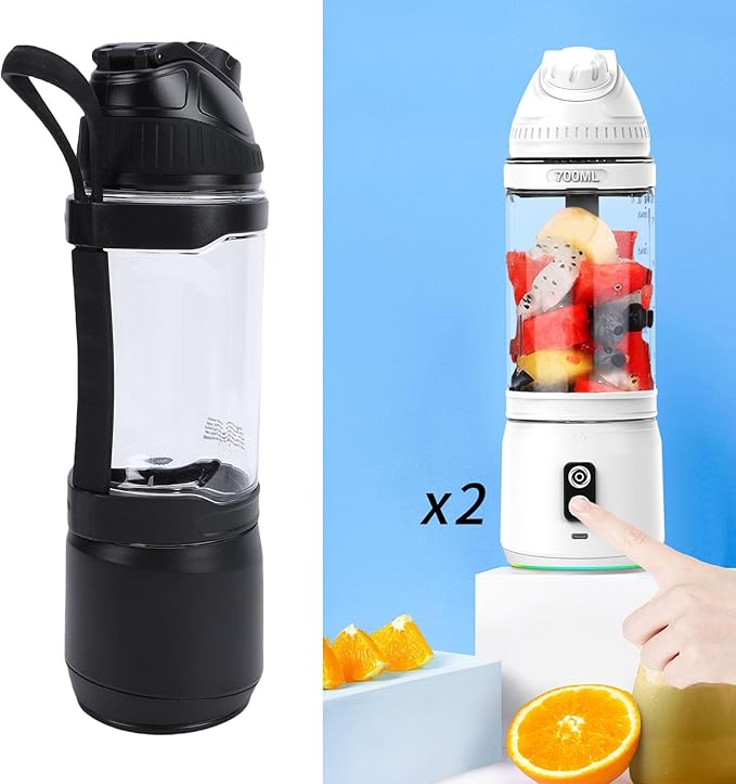 Fockety Portable Blender 24oz 240W USB Rechargeable Cordless Personal Blender with 6 Stainless Steel Blades for Shakes Smoothies and Ice Crushing BPA PCTG Travel Blender Cup (700ml)