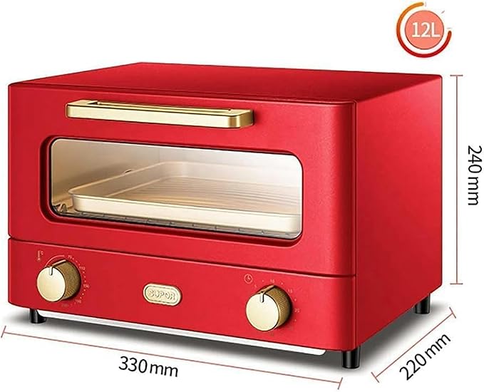 AMNOOL Automatic Mini Oven12L Electric Oven Multifunction Baking Machine 1000W Cake Pizza Oven 30 Minutes Timing Kitchen Convection Oven Aesthetic and Practical-1*