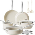 Redchef Ceramic Nonstick Cookware Set14pcs Pots and Pans Set Non StickInduction Cookware with Stainless Steel HandleNon Toxic Kitchen Cooking SetDishwasher &amp Oven SafePFAS PFOA &amp PTFE Fre