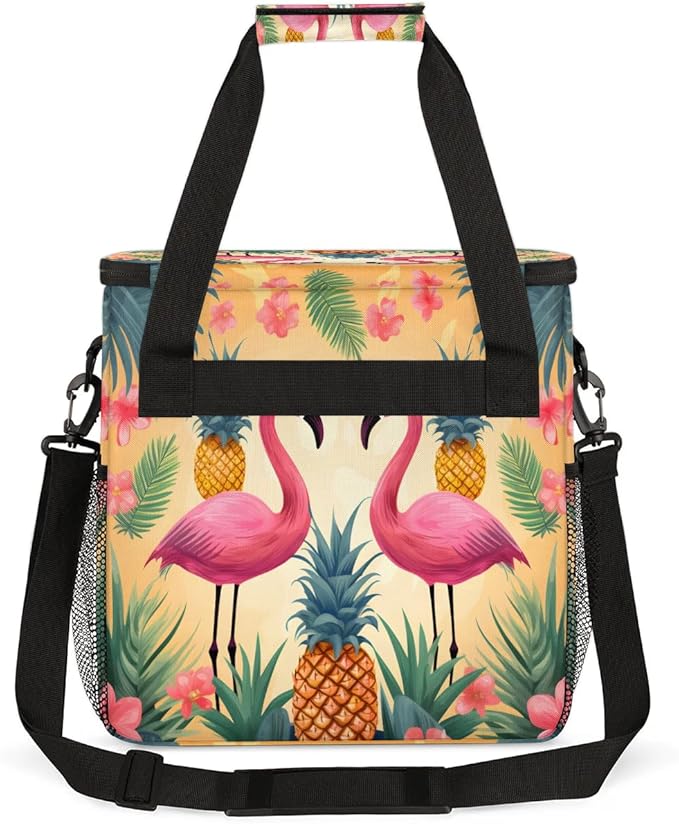 Flamingo Pineapple Summer Coffee Maker Travel Bag for K-Mini or K-Mini Plus Single Serve Coffee Brewer Portable Storage Tote Case for Tarvel