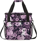 Ghosts Pumpkins Flowers Coffee Maker Carrying Bag Travel Storage Bag Compatible with K-Mini or K-Mini Plus Single Serve Coffee Brewer Carrying Case with Multiple Pockets &amp Shoulder Strap