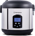 Westinghouse Rice Cooker Hot Cereal Oatmeal Cooker Food Steamer 20 Cup Stainless Steel and Black