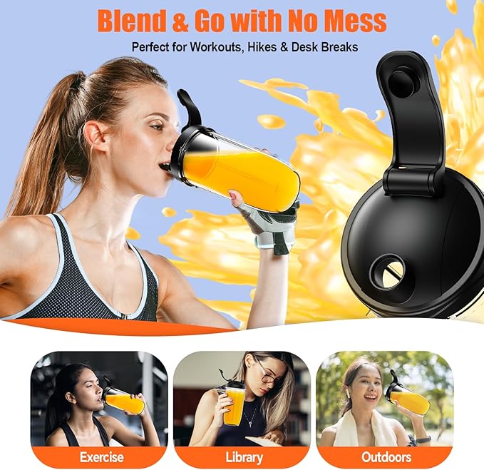 Smoothie Blender Personal Blender for Shakes and Smoothies12Pcs Coffee Grinder and Countertop Blenders Combo for Kitchen Portable Smoothie Blenders with 10oz/17oz x2/23oz Cups (BLACK) (black2)