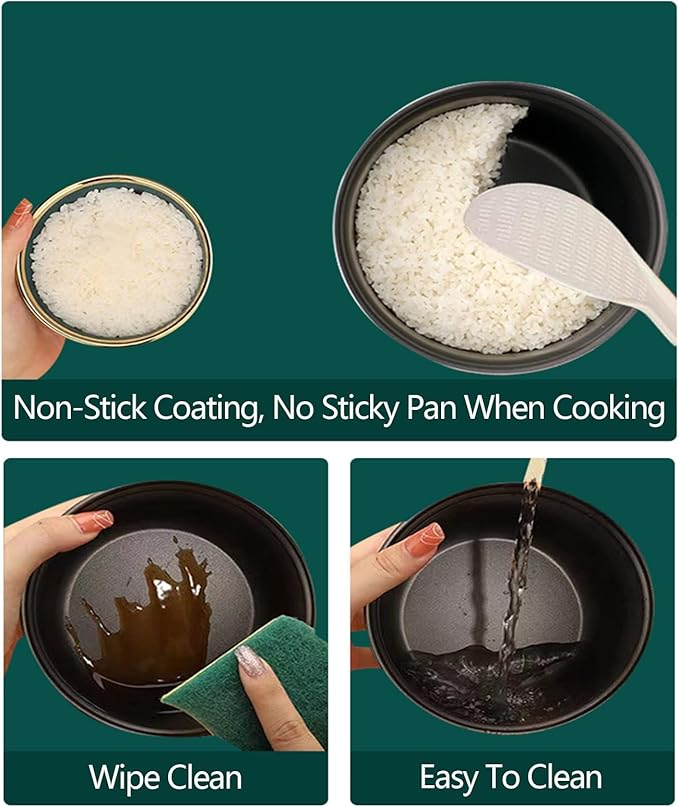 Household Multifunctional Rice Cooker Rice Cooker With Heat Preservation Function Portable Travel Nonstick Coating Fast Cooking 2-3 People (Size : 2L)
