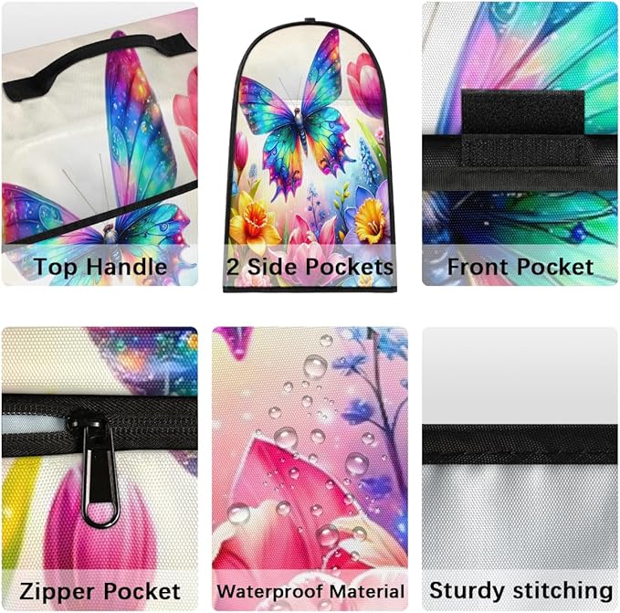 Kitchen Aid Mixer Cover Flower Animal Butterfly Stand Mixer Cover Compatible with 6-8 Quarts Stand Mixers Dust Covers with Zipper Pocket Foldable Washable Kitchen Aid Organizer Bag