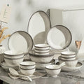 Gradient Dinnerware Sets for 10 Thick and Durability Bowl and Plate Set Easy to Clean Kitchen Dishes Sets High Temperature Resistance Dinner Set for Microwave Oven and Dishwasher 45 Pieces