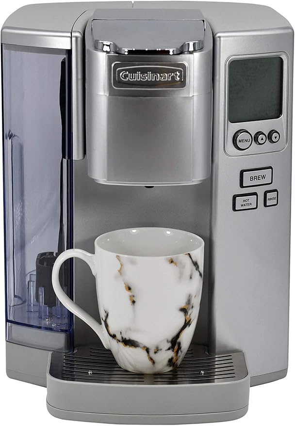 Cuisinart Coffee Maker Single Serve 72-Ounce Reservoir Coffee Machine Programmable Brewing &amp Hot Water Dispenser Stainless Steel Cool Grey