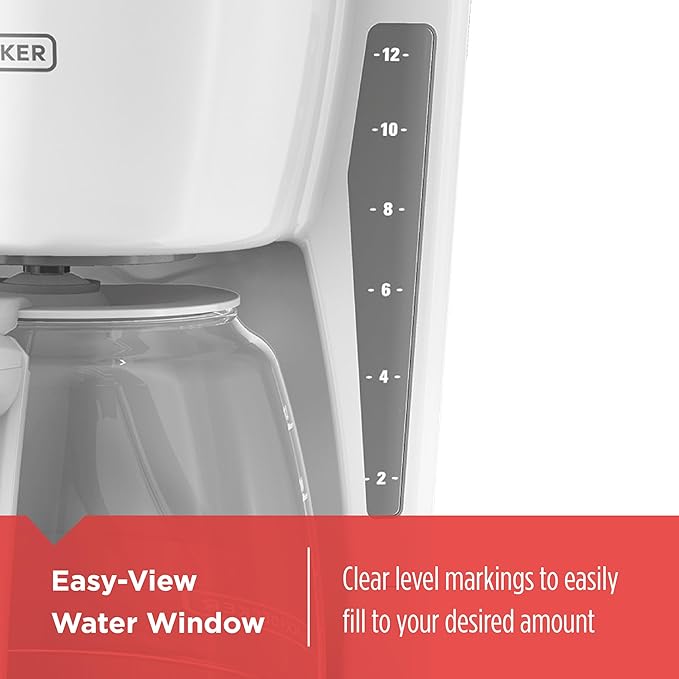 BLACK+DECKER CM1160W-1 CM1160W 12-Cup Programmable Coffeemaker White/Stainless Steel