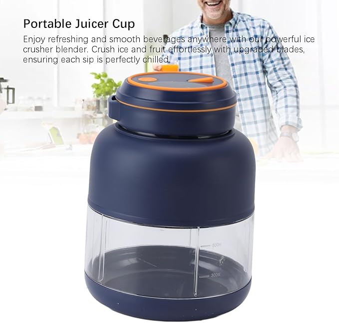 Portable Blenders Handheld Fruit Mixer USB Rechargeable Personal Blender Juicer Cup Leakproof Powerful Blending (Blue)