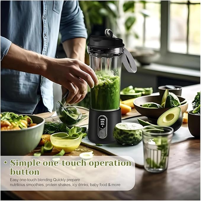 Fit for Portable Multifunctional Power Juicer with Strong Motor &amp 4000mAh - Ideal for Indoor &amp Outdoor Use(Green 4000mAh)