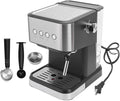 20Bar Semi Automatic Compact Coffee Machine Milk Frother Coffer Maker with Water Tank 1.5L Stainless Steel Quick Preheat for Latte Ideal for Cappuccino (US Plug 110V)