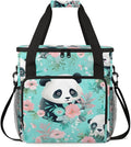 Panda Coffee Maker Carrying Bag Pink Flower Panda Travel Storage Bag Compatible with K-Mini or K-Mini Plus Single Serve Coffee Brewer Carrying Case with Multiple Pockets &amp Shoulder Strap