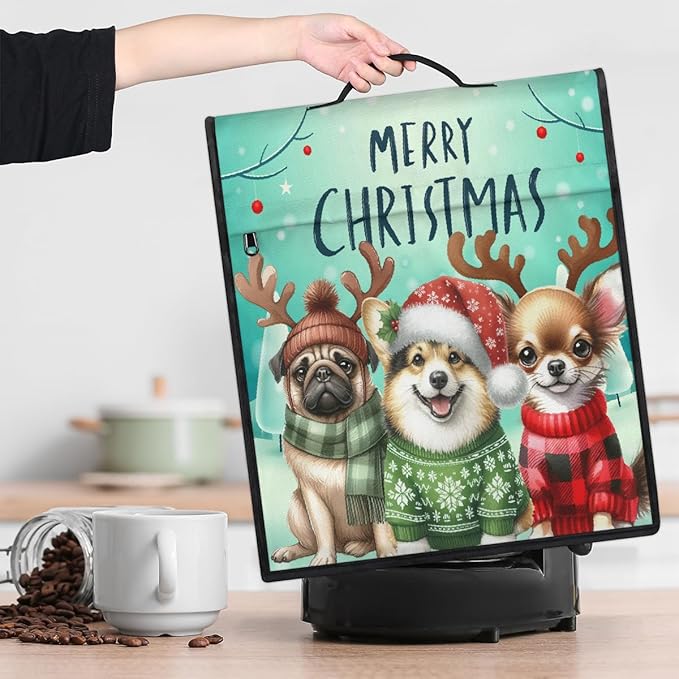 cfpolar Kitchen Aid Mixer Cover Compatible with 6-8 Quarts Christmas Hat Animal Dog Elk Stand Mixer Cover Kitchen Aid Mixers Accessories Appliance Organizer Bag Dust Covers with Zipper Pocket