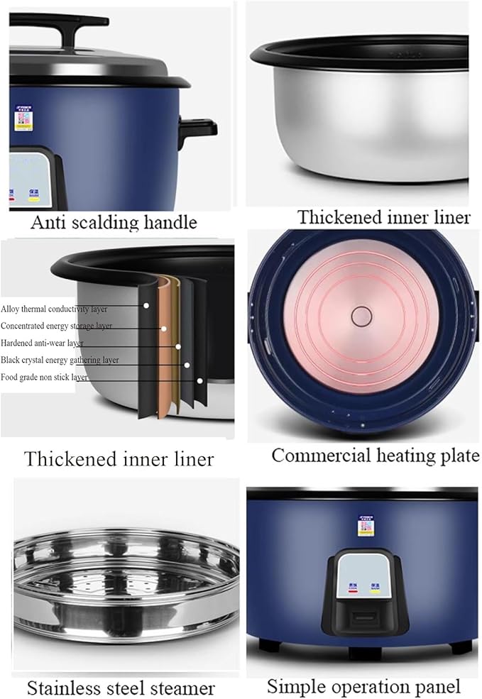 Large Rice Cooker with Steamer (8L-45L) Canteen Commercial Hotel Home Old-fashioned Large Capacity Rice Cooker 8-60 PeopleUS/EU Used(28L)